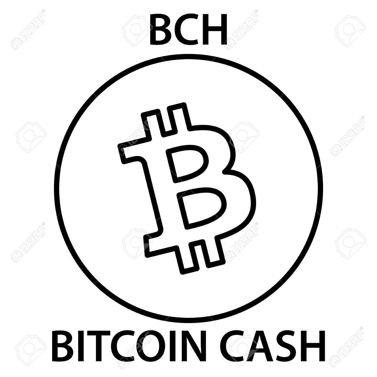 Bitcoin Cash Cryptocurrency Blockchain Icon Virtual Electronic - 